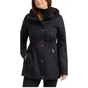 NEW Hunter Women's XS Cotton Smock Rain Jacket Black Hooded